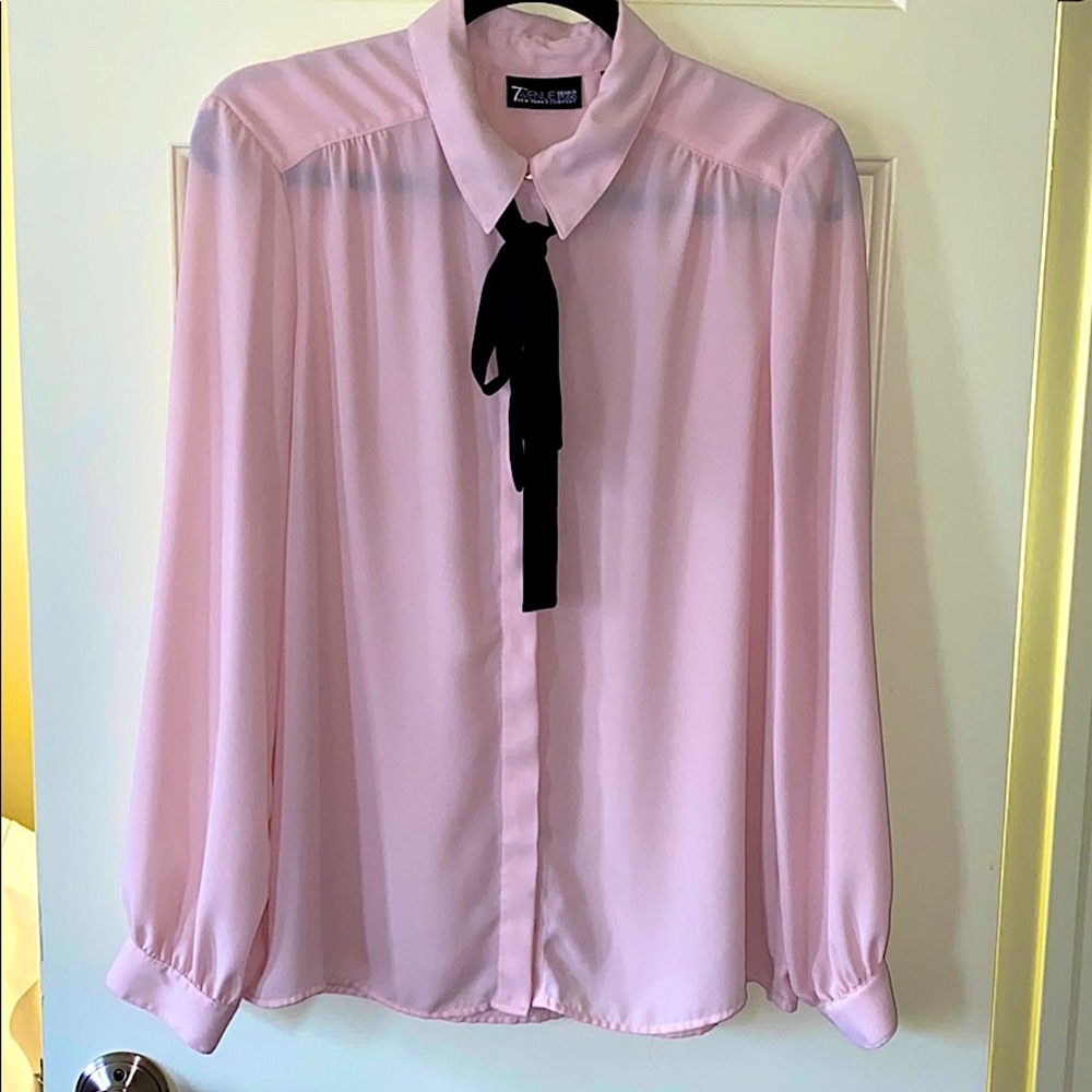 New York & Company Sheer Dress Blouse